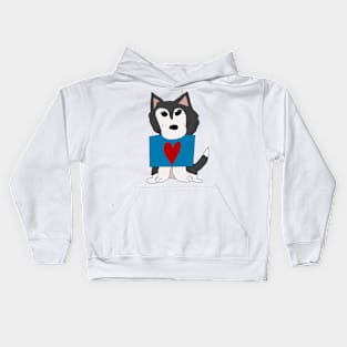 Dog with Heart Sign Kids Hoodie